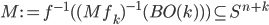 M := f^{-1} ( (Mf_k)^{-1} (BO(k)) ) \subseteq S^{n+k}