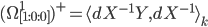 (\Omega^1_{[1:0:0]})^+ = \langle dX^{-1}Y, dX^{-1} \rangle_k
