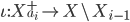 \iota : X_{a_i}^+ \to X \setminus X_{i-1}