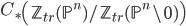 C_\ast\left(\mathbb{Z}_{tr}(\mathbb{P}^n)/\mathbb{Z}_{tr}(\mathbb{P}^n \setminus 0)\right)