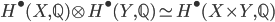 H^\bullet(X,\mathbb{Q}) \otimes H^\bullet(Y,\mathbb{Q}) \simeq H^\bullet(X \times Y,\mathbb{Q})