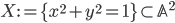 X := \{x^2+y^2=1\} \subset \mathbb{A}^2