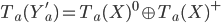 T_a(Y_a')=T_a(X)^0 \oplus T_a(X)^+