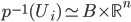 p^{-1}(U_i) \simeq B \times \mathbb{R}^n