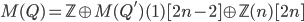 M(Q) = \mathbb{Z} \oplus M(Q')(1)[2n-2]  \oplus \mathbb{Z}(n)[2n]