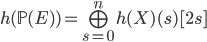 h(\mathbb{P}(E)) = \bigoplus_{s=0}^n h(X)(s)[2s]