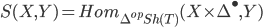  S(X,Y) = Hom_{\Delta^{op}Sh(T)}(X \times \Delta^\bullet, Y) 
