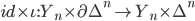 id \times \iota : Y_n \times \partial \Delta^n \rightarrow Y_n \times \Delta^n